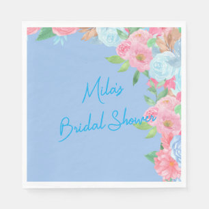 pink and blue floral napkin