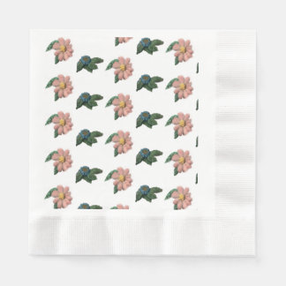 Pink and Blue Floral Paper Napkin