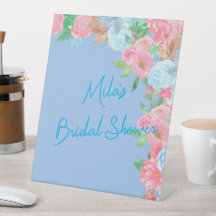 pink and blue floral