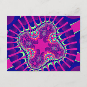 Pink and Blue Flower Postcard