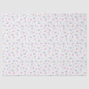 Pink and blue flowers tissue paper