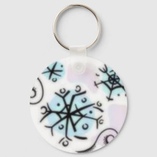 Pink and Blue Frost Snowflakes Keychain