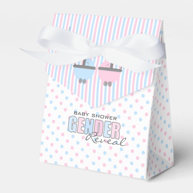 Pink and Blue Gender Reveal-Baby Shower Favor Box (Front Side)