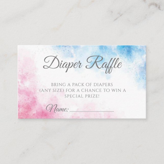 Pink and Blue Gender Reveal Party Boy or Girl Enclosure Card (Front)