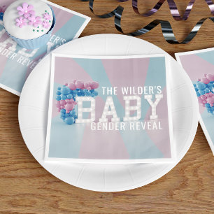 Pink and Blue Gender Reveal Party Napkins