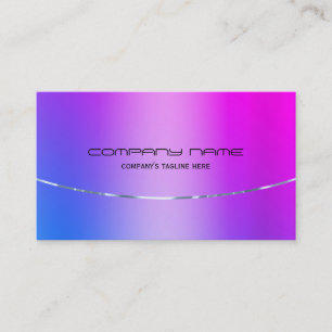 Pink and blue gradient faux metallic background business card