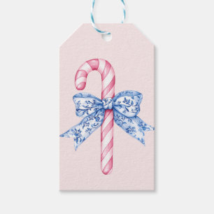 Pink and Blue Grandmillennial Christmas Puppy Gift Tags