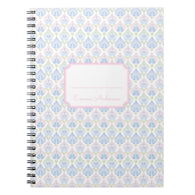 Pink and Blue Grandmillennial Notebook (Front)