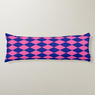 Pink and Blue Harlequin Checkered Design  Body Pillow