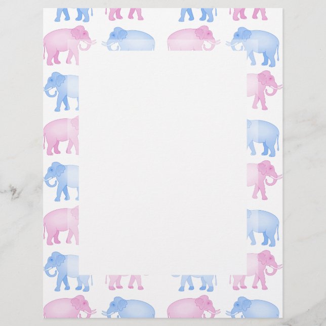 Pink and Blue Indian Elephant Pattern (Front)