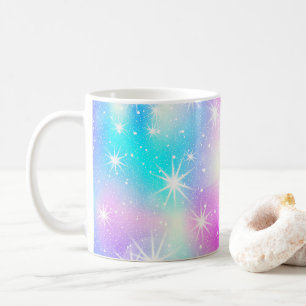 Pink and Blue Iridescent Sparkle coffee mug, Coffee Mug