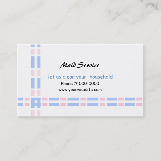 Pink and Blue Link Design Business Card (Front)