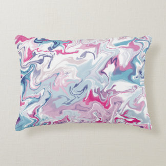 Pink and blue liquid acrylic accent pillow