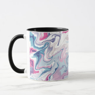 Pink and blue liquid acrylic mug