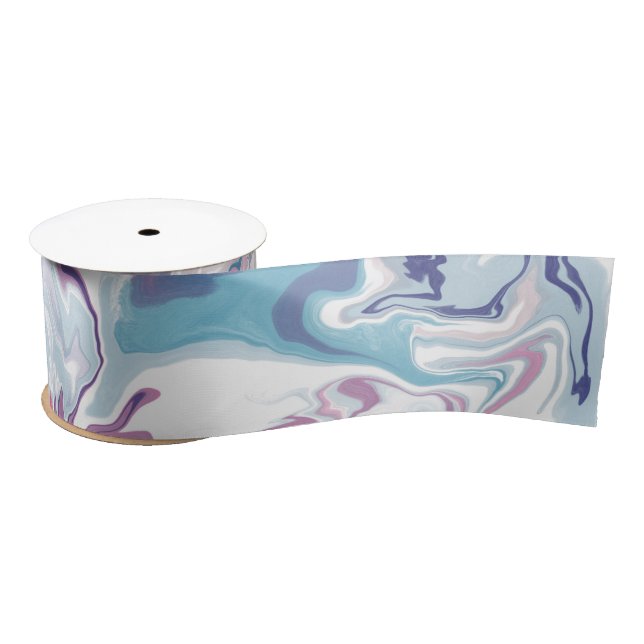 Pink and blue liquid acrylic  satin ribbon (Spool)