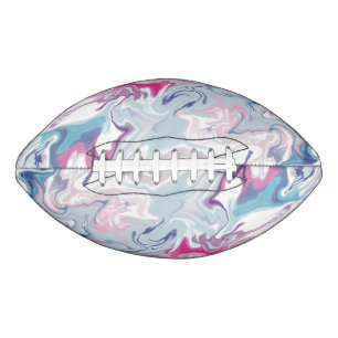 Pink and blue liquid acrylic throw pillow football