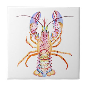 Pink and Blue Lobster Tile