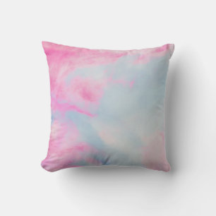 PINK AND BLUE MARBLED BACKGROUND THROW PILLOW