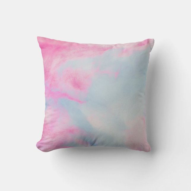 PINK AND BLUE MARBLED BACKGROUND THROW PILLOW (Front)