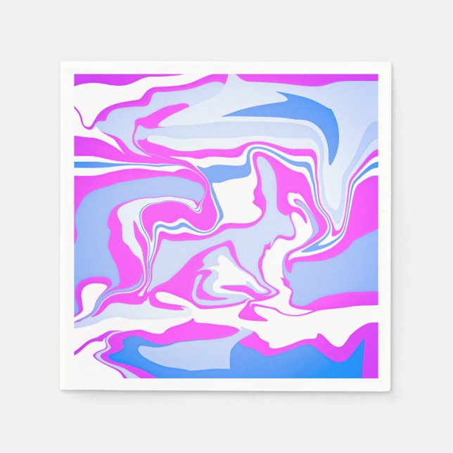 Pink and Blue Marbling Napkin (Front)