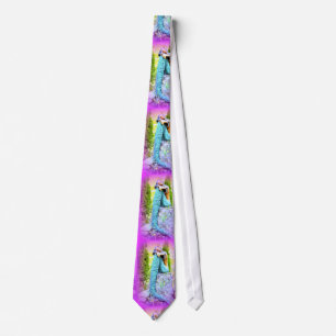 pink and blue mermaid napping tie