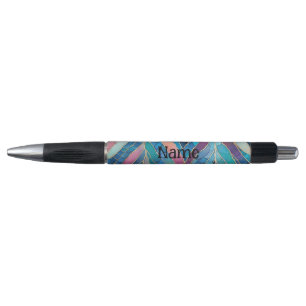 Pink And Blue Mermaid Tail Scales Print Name Pen