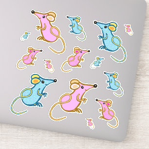 Pink and blue mice