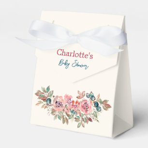 Pink and Blue Modern Baby Shower Favor Box