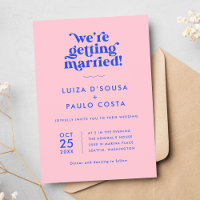 Pink and Blue Modern Retro Wedding