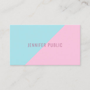 Pink And Blue Modern Simple Personalized Template Business Card