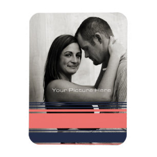 Pink and Blue Modern Stripes Magnet