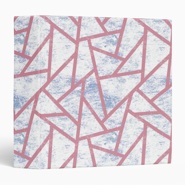 Pink and blue mosaic pattern binder (Front/Spine)