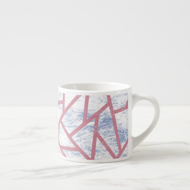 Pink and blue mosaic pattern espresso cup (Right)