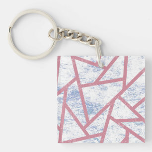 Pink and blue mosaic pattern keychain