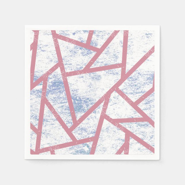 Pink and blue mosaic pattern napkin (Front)
