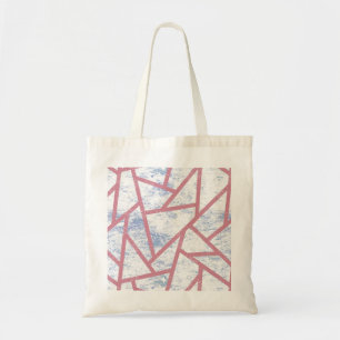 Pink and blue mosaic pattern tote bag