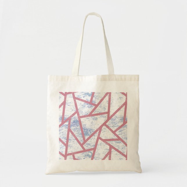 Pink and blue mosaic pattern tote bag (Front)