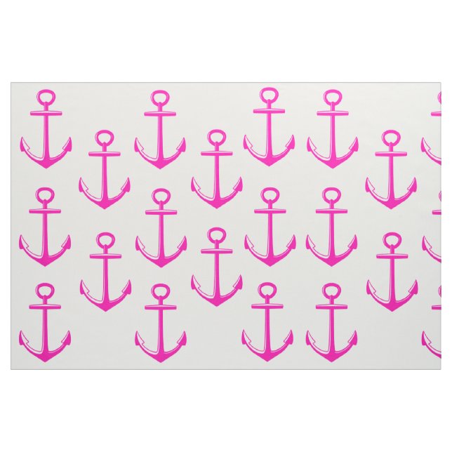 Pink and Blue Nautical Material -pink anchors Fabric (Fat Quarter)