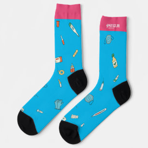 Pink and Blue Nurse Socks