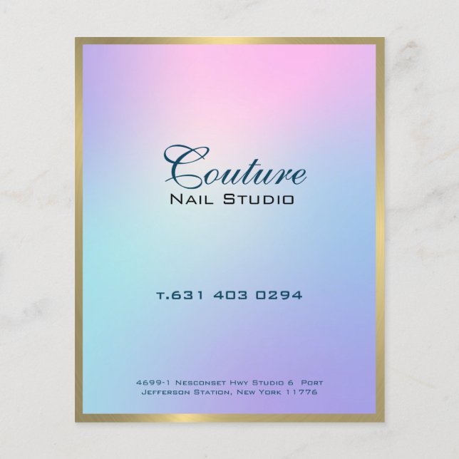 Pink and blue ombre gold accent flyer (Back)