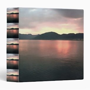 Pink and Blue Ombre Sunset Reflections Landscape Binder