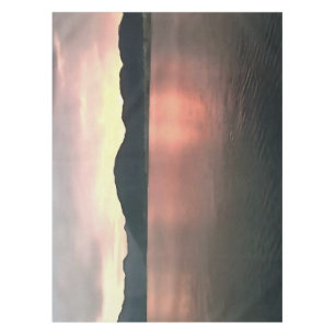 Pink and Blue Ombre Sunset Reflections Landscape Tablecloth