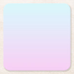Pink and blue pastel gradient background square paper coaster<br><div class="desc">Plain blue and pink pastel gradient.</div>