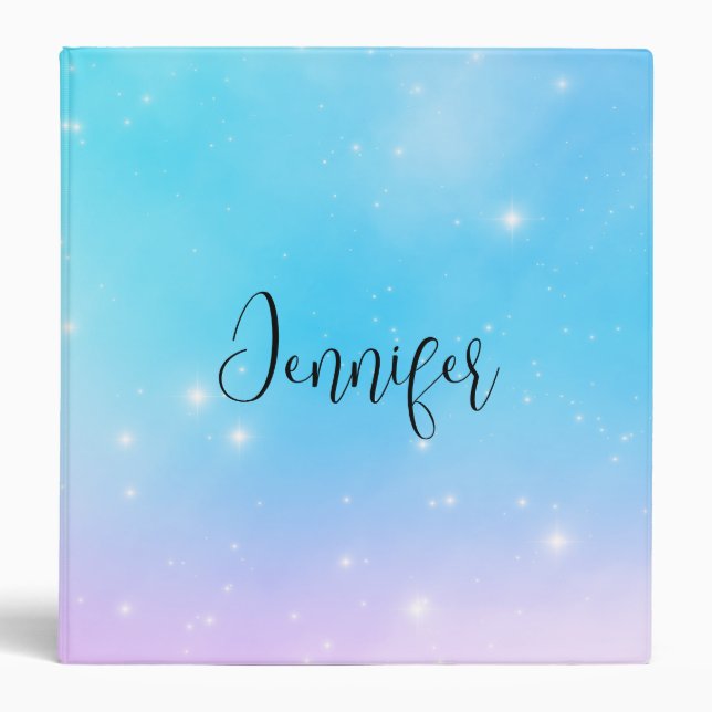 Pink and Blue Pastel Gradient Sky Binder (Front)