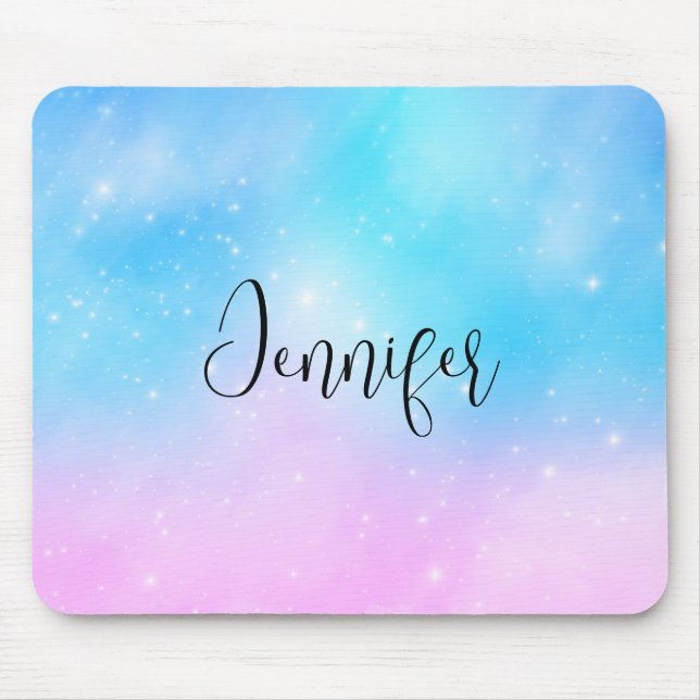 Pink and Blue Pastel Gradient Sky Mouse Pad (Front)