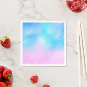 Pink and Blue Pastel Gradient Sky Napkin