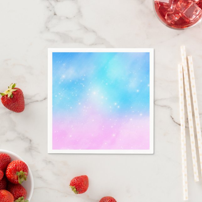 Pink and Blue Pastel Gradient Sky Napkin (Insitu)