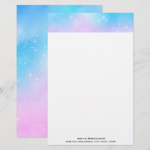 Pink and Blue Pastel Gradient Sky Stationery