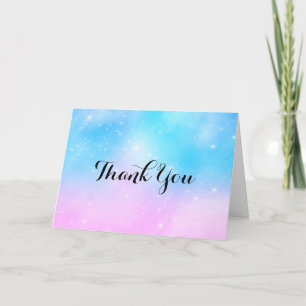 Pink and Blue Pastel Gradient Sky Thank You Card