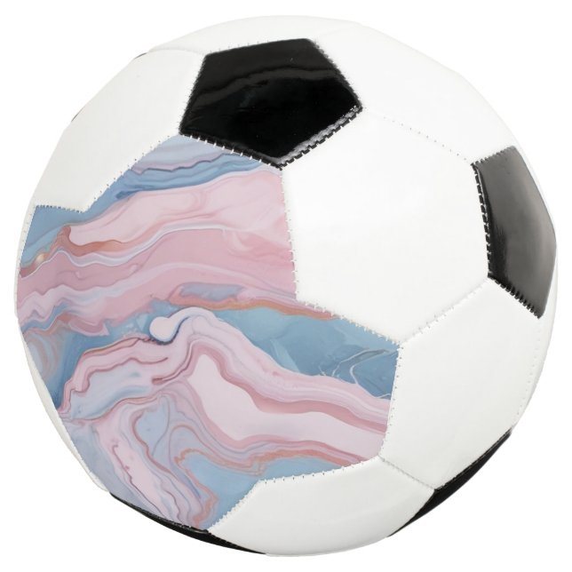 Pink and Blue Pastel Marble | Soccer Ball (Three Quarter)